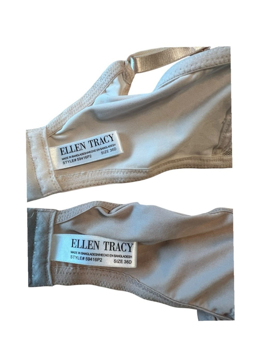 Ellen Tracy Soft Cream Lace Underwire Support Bra. Pack of 2 - Picture 3 of 3